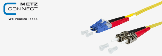 OpDAT duplex, Patch cord, Single mode, OS2, LC-D/2xST - METZ Connect 