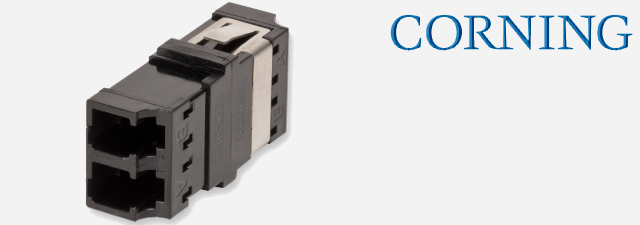 F.O Adapter, LC Duplex, Keyed, (OM4+/OM4/OM3/​OM2/OM1/OS2), black - CORNING
