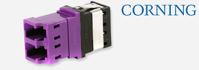 آداپتور فیبر نوری کورنینگ مالتی مد و سینگل مد رنگ بنفش CORNING - Keyed/Non Keyed - LC duplex