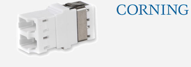 آداپتور فیبر نوری مالتی مد و سینگل مد رنگ سفید CORNING - Non Keyed/Non Keyed - LC duplex