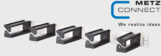 Cable manager 19 inch 1RU 100 mm stainless steel - METZ CONNECT