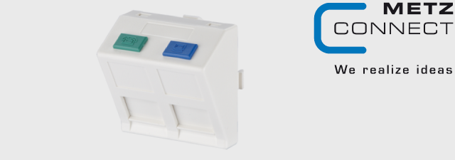 Modul wall outlet 45x45 2 port unequipped pure white - METZ CONNECT