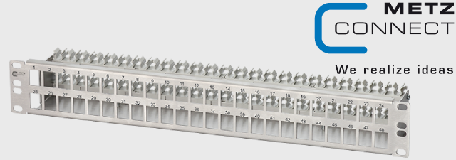 19 inch module frame 1RU 24 port shielded  -  METZ CONNECT
